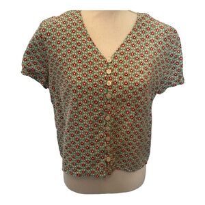 Pretty Vacant by ModCloth floral top with buttons